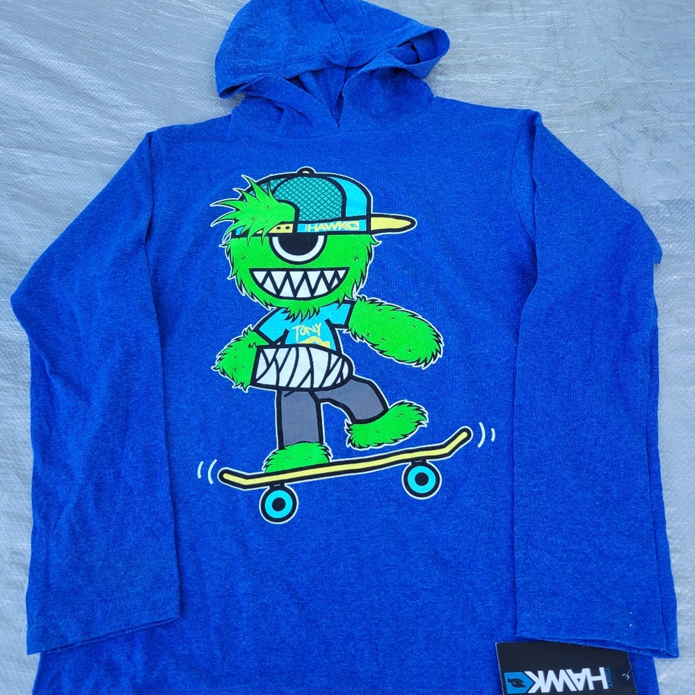Boy's Hawk Hooded Skater Shirt Size M